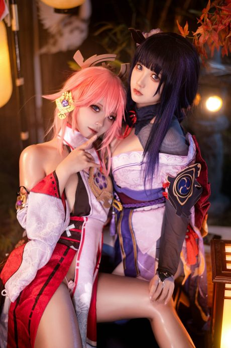 伊喵君cos作品图集|伊喵君_Nya原神八重神子黎塞留泳装 [持续更新]