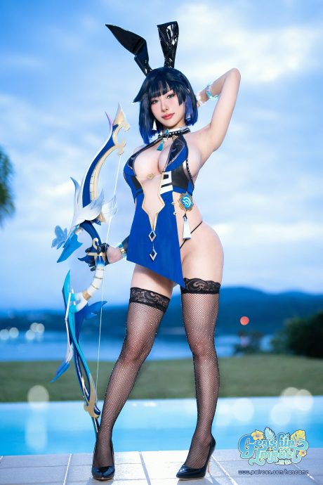 雨波_HaneAme夜兰COS:性感兔女郎风格与原神完美融合 雨波_HaneAme夜兰COS:性感兔女郎风格与原神完美融合