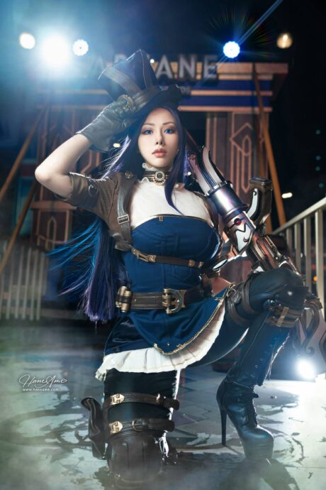 雨波HaneAme凯特琳COS:展现英雄联盟皮城女警致命魅力 雨波HaneAme凯特琳COS:展现英雄联盟皮城女警致命魅力