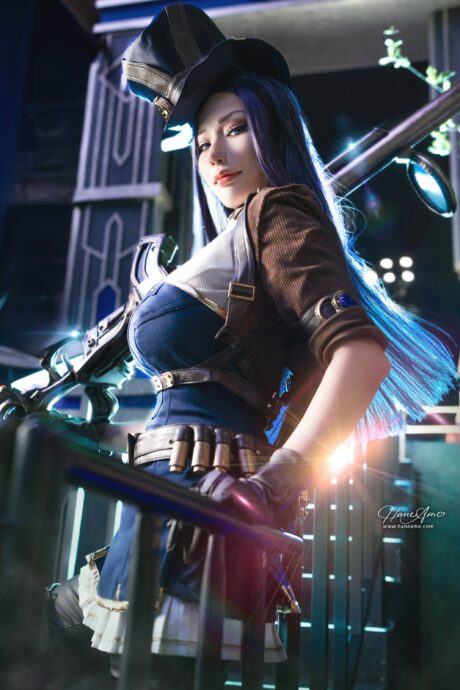 雨波HaneAme凯特琳COS:展现英雄联盟皮城女警致命魅力 雨波HaneAme凯特琳COS:展现英雄联盟皮城女警致命魅力