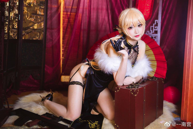 少女前线南宫COS：旗袍与枪火交融，谁说OTs-14不能性感