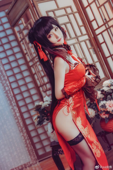 约会大作战yui金鱼COS:演绎旗袍版时崎狂三的致命诱惑 约会大作战yui金鱼COS:演绎旗袍版时崎狂三的致命诱惑