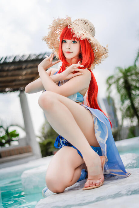 原神蜜汁猫裘COS:演绎夏日水岸泳装版妮露的灵动与优雅 原神蜜汁猫裘COS:演绎夏日水岸泳装版妮露的灵动与优雅