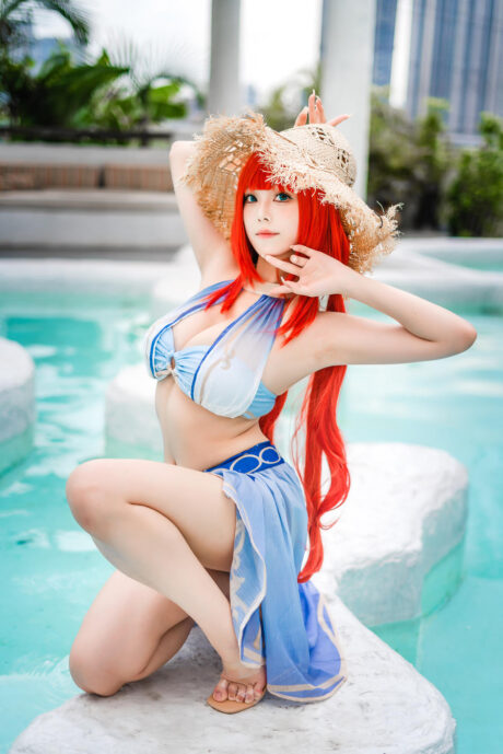 原神蜜汁猫裘COS:演绎夏日水岸泳装版妮露的灵动与优雅 原神蜜汁猫裘COS:演绎夏日水岸泳装版妮露的灵动与优雅
