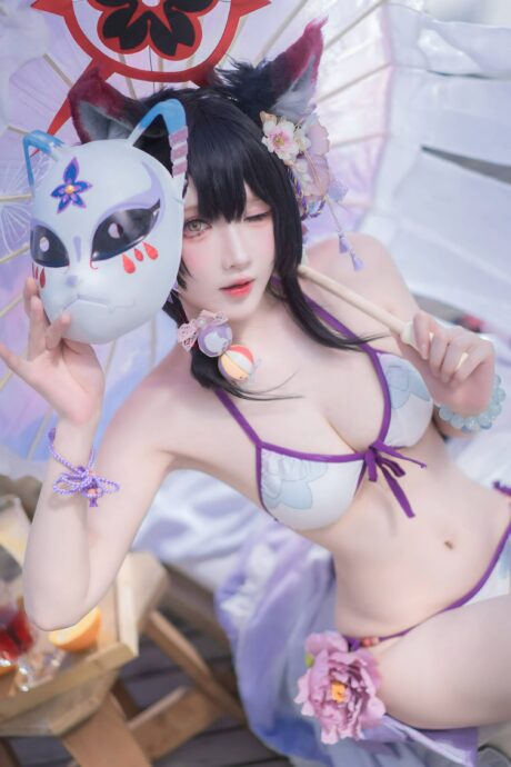 阿包也是兔娘狐坂若藻COS:妖狐水着造型带来夏日视觉盛宴 阿包也是兔娘狐坂若藻COS:妖狐水着造型带来夏日视觉盛宴
