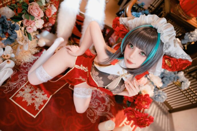 碧蓝航线cos系列:Shika小鹿鹿柴郡COS性感的新年旗袍 碧蓝航线cos系列:Shika小鹿鹿柴郡COS性感的新年旗袍