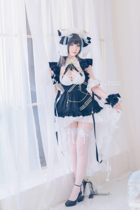 碧蓝航线霜月shimoCOS：舰娘柴郡甜美与俏皮的完美融合-cos图咖