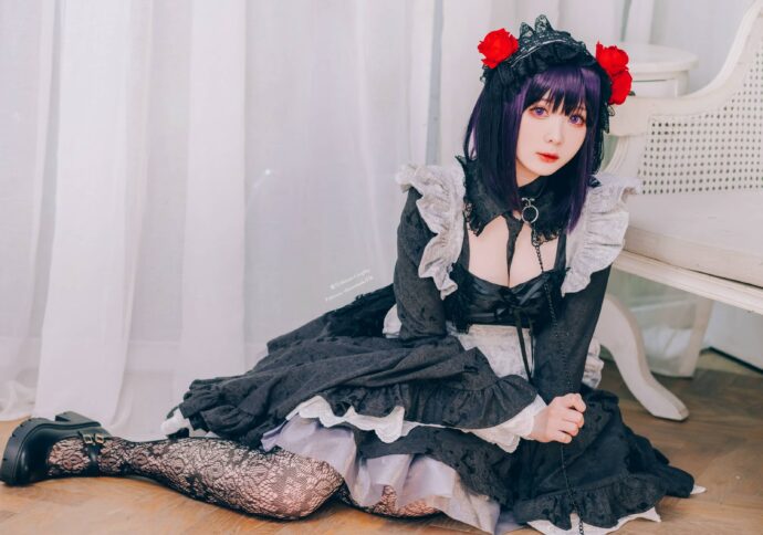 霜月shimo喜多川海梦COS：演绎更衣人偶黑江雫的深邃诱惑-cos图咖