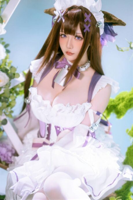 星之迟迟樫野COS：演绎碧蓝航线温柔牛牛治愈系女仆装扮