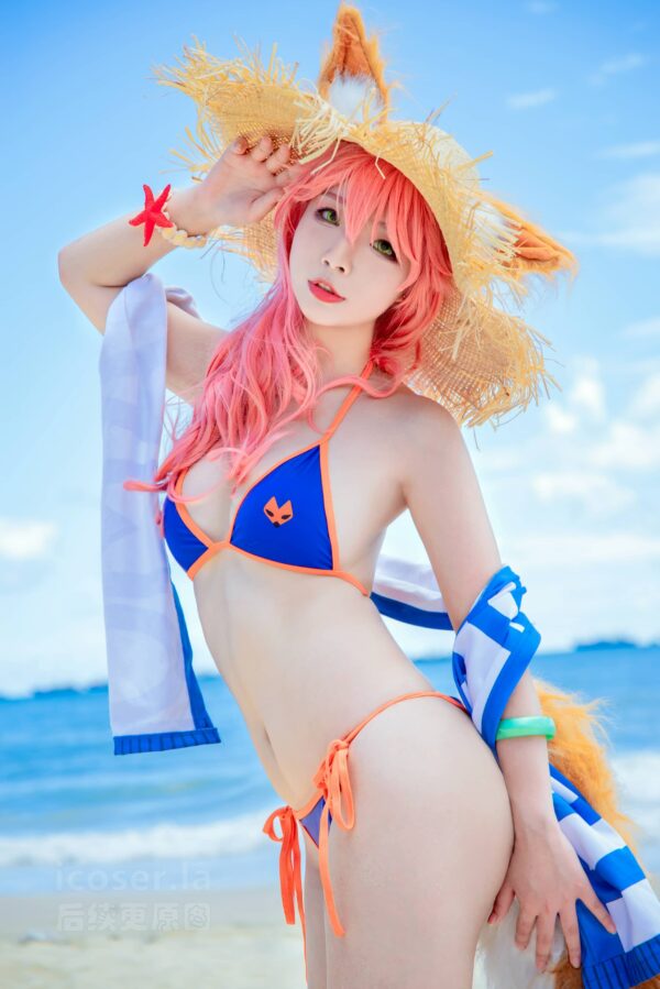 FGO海风下的贤妻狐:yuuhui玉汇COS泳装玉藻前的夏日魅力 FGO海风下的贤妻狐:yuuhui玉汇COS泳装玉藻前的夏日魅力