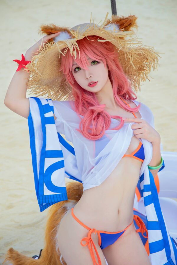 FGO海风下的贤妻狐:yuuhui玉汇COS泳装玉藻前的夏日魅力 FGO海风下的贤妻狐:yuuhui玉汇COS泳装玉藻前的夏日魅力