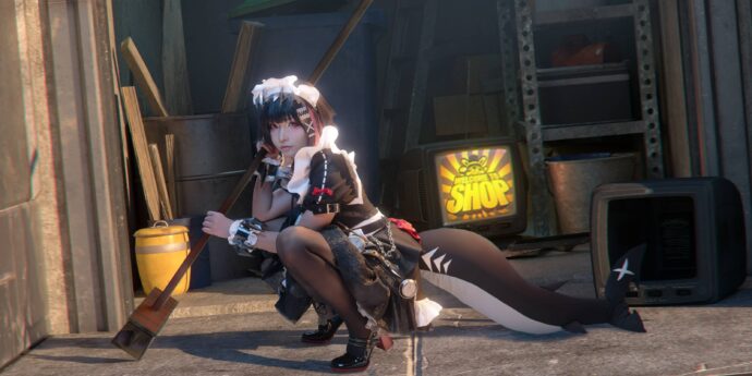 yuuhui玉汇艾莲乔COS：冰晶战场中鲨鱼系女仆视觉张力拉满