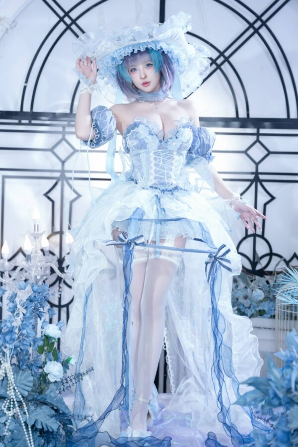 清水由乃柴郡cos赏析|碧蓝航线废稿礼服版,蓝白梦境感拉满 清水由乃柴郡cos赏析|碧蓝航线废稿礼服版,蓝白梦境感拉满