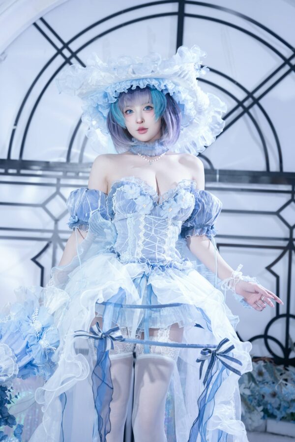 清水由乃柴郡cos赏析|碧蓝航线废稿礼服版,蓝白梦境感拉满 清水由乃柴郡cos赏析|碧蓝航线废稿礼服版,蓝白梦境感拉满