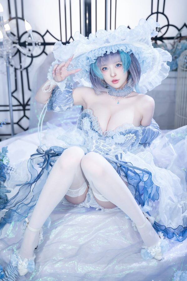 清水由乃柴郡cos赏析|碧蓝航线废稿礼服版,蓝白梦境感拉满 清水由乃柴郡cos赏析|碧蓝航线废稿礼服版,蓝白梦境感拉满