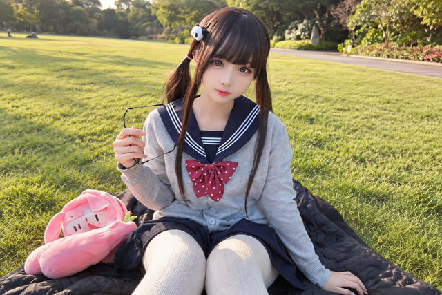 miko酱ww学生妹COS:用校园造型展现青春少女感自然气质