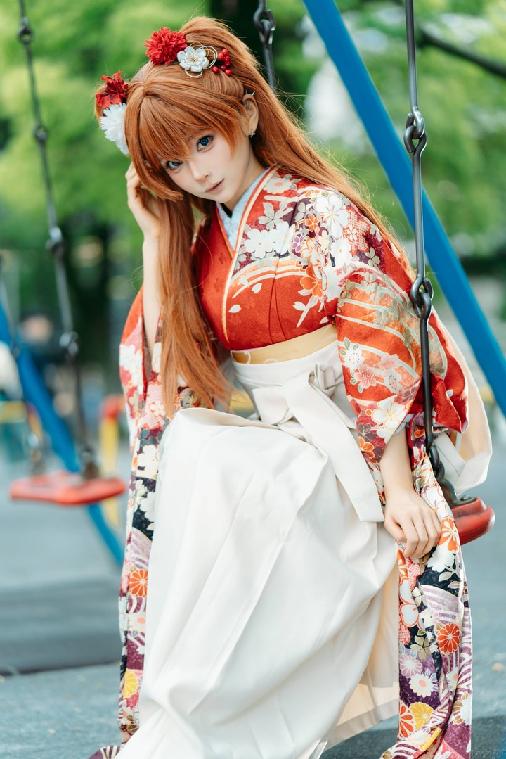 福音战士和服明日香COS:蠢沫沫演绎和风少女的骄傲与明艳 福音战士和服明日香COS:蠢沫沫演绎和风少女的骄傲与明艳