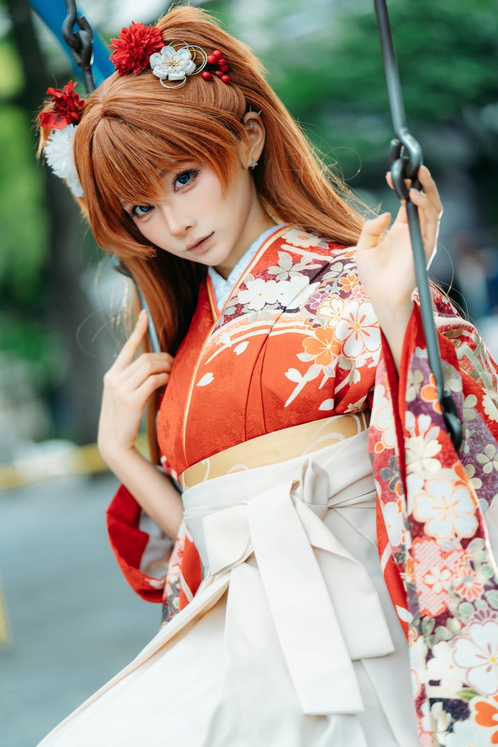 福音战士和服明日香COS:蠢沫沫演绎和风少女的骄傲与明艳 福音战士和服明日香COS:蠢沫沫演绎和风少女的骄傲与明艳