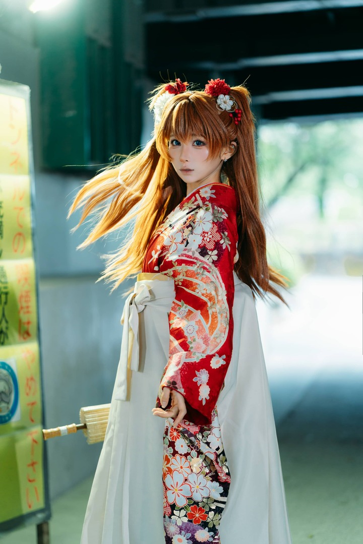 福音战士和服明日香COS:蠢沫沫演绎和风少女的骄傲与明艳 福音战士和服明日香COS:蠢沫沫演绎和风少女的骄傲与明艳