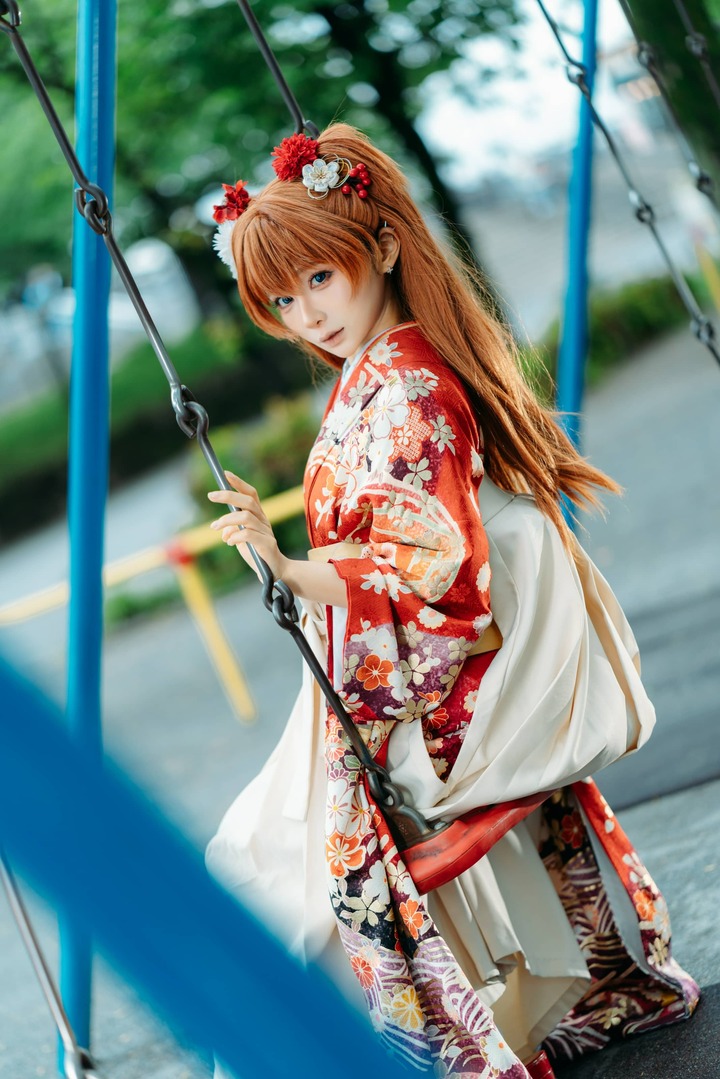福音战士和服明日香COS:蠢沫沫演绎和风少女的骄傲与明艳 福音战士和服明日香COS:蠢沫沫演绎和风少女的骄傲与明艳