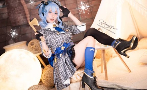 雨波_HaneAme星街彗星COS：虚拟偶像魅力的完美再现