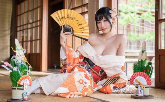 当和服遇上性感：雨波HaneAme成人式COS惊艳到无法呼吸