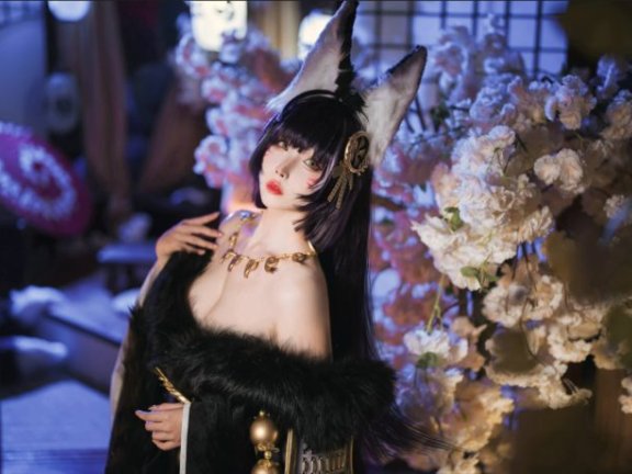 黑金战袍下的温柔杀意:rioko凉凉子cos绝美樱花狐姬武藏