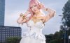 梦幻邂逅：持岡きく巡音流歌cos，白裙虚拟歌姬魅力再现