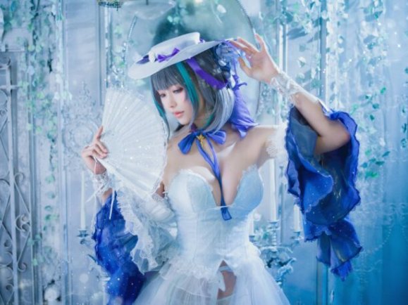 ElyEE子柴郡花嫁cos惊艳亮相：演绎猫耳舰娘的梦幻与性感