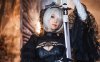 尼尔机械纪元蜜汁猫裘COS：演绎花嫁尤尔哈2B的性感与冷酷