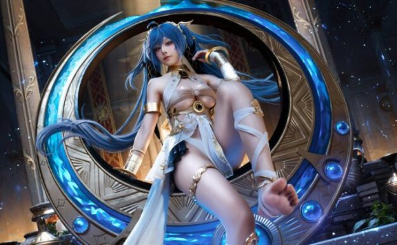 蓝白金的华彩交响：水淼aqua打造的高还原度尤诺COS之美