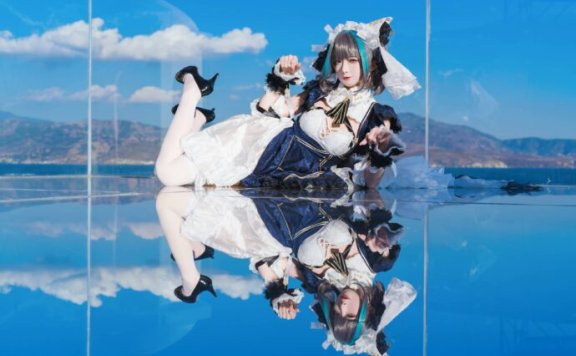 封疆疆v柴郡COS:女仆装蕾丝灵动表情诠释皇家猫猫灵魂