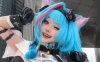 yinniie0异环薄荷COS惊艳亮相！猫娘蓝发少女的未来感魅力