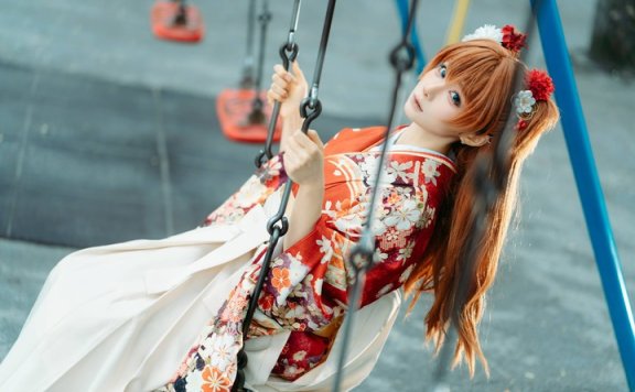 福音战士和服明日香COS:蠢沫沫演绎和风少女的骄傲与明艳