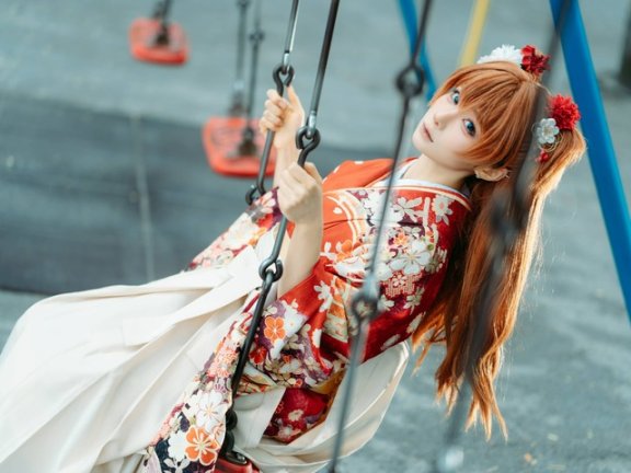 福音战士和服明日香COS:蠢沫沫演绎和风少女的骄傲与明艳